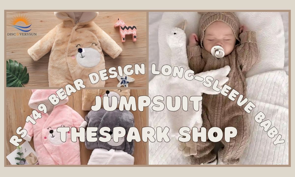 rs 149 bear design long-sleeve baby jumpsuit thespark shop