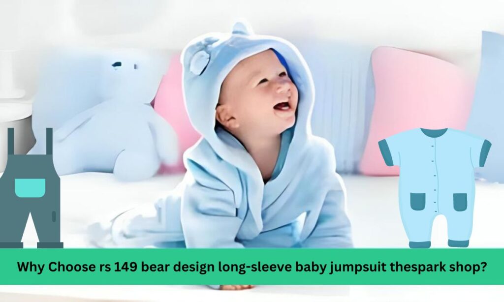 rs 149 bear design long-sleeve baby jumpsuit thespark shop
